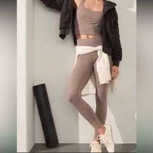 Athleta Heathered brown or "Softluxe" fabric Leggings